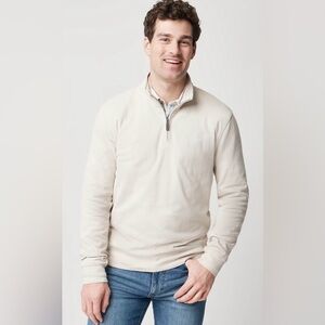 J.Crew Performance bird's-eye quarter-zip in Birch White